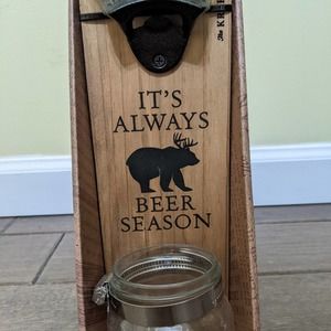 Bottle Opener It’s Always Beer Bear Season Bottle Opener man cave bar patio